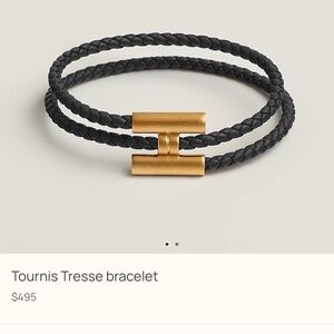 Hermes Black and Gold Double Wrap Bracelet